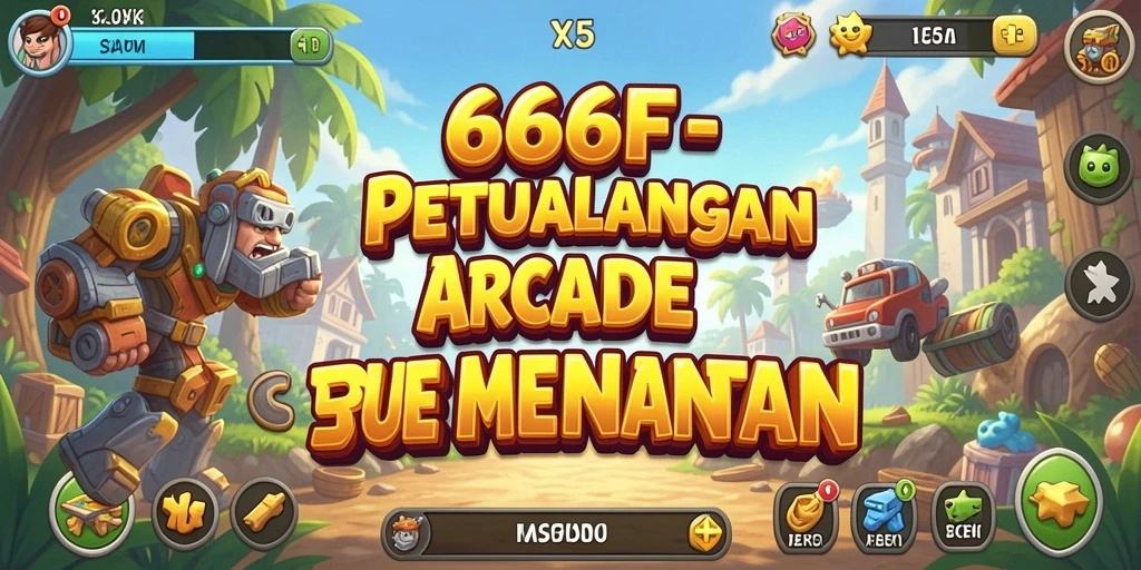 Tangkapan layar utama 666F menampilkan aksi seru dalam gameplay Arcade.