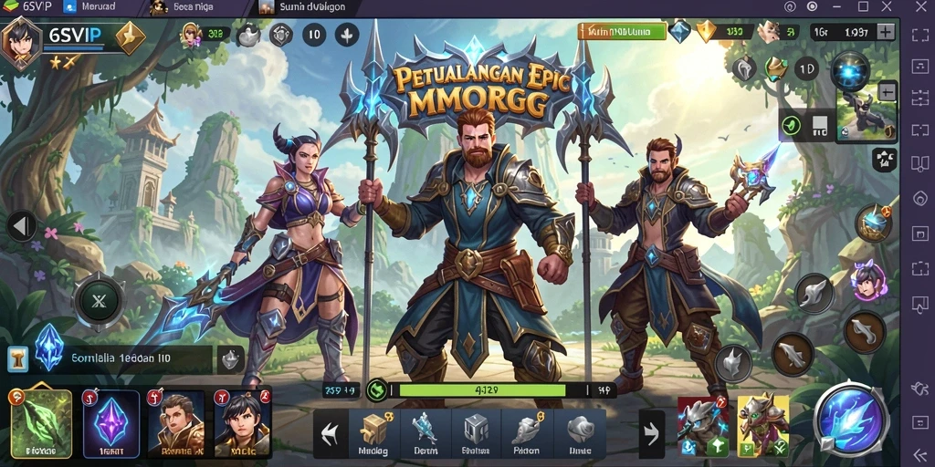 Tampilan gameplay mendebarkan di dunia <strong>6SVIP</strong> sebagai MMORPG.