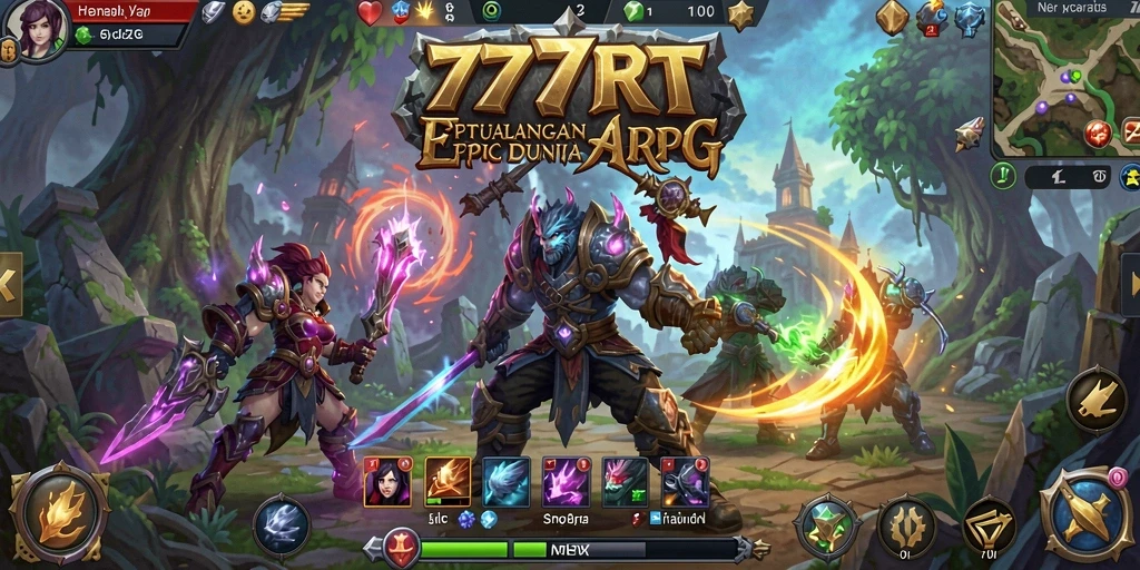 Tampilan penuh aksi dari gameplay ARPG di 777RT.