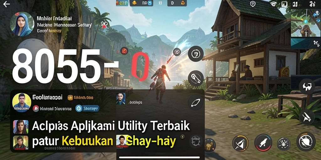 Tampilan utama aplikasi 8055 dengan berbagai fitur utility.