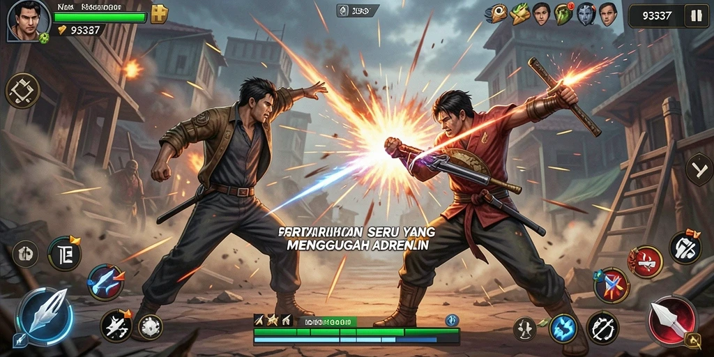 Screenshot pertarungan seru di dalam 93337 dengan grafis menawan.