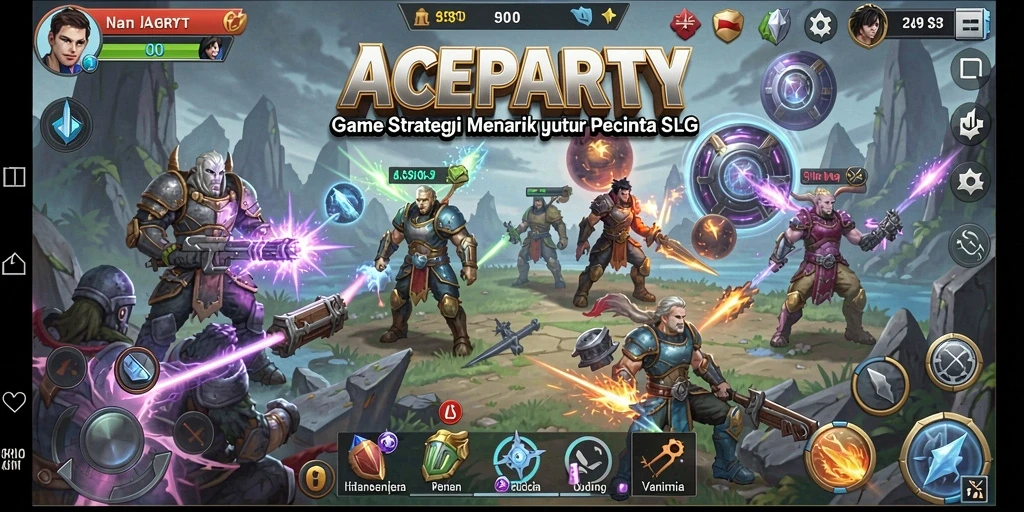 Tangkapan layar ACEPARTY menunjukkan aksi pertarungan mendebarkan dengan grafis yang memukau.