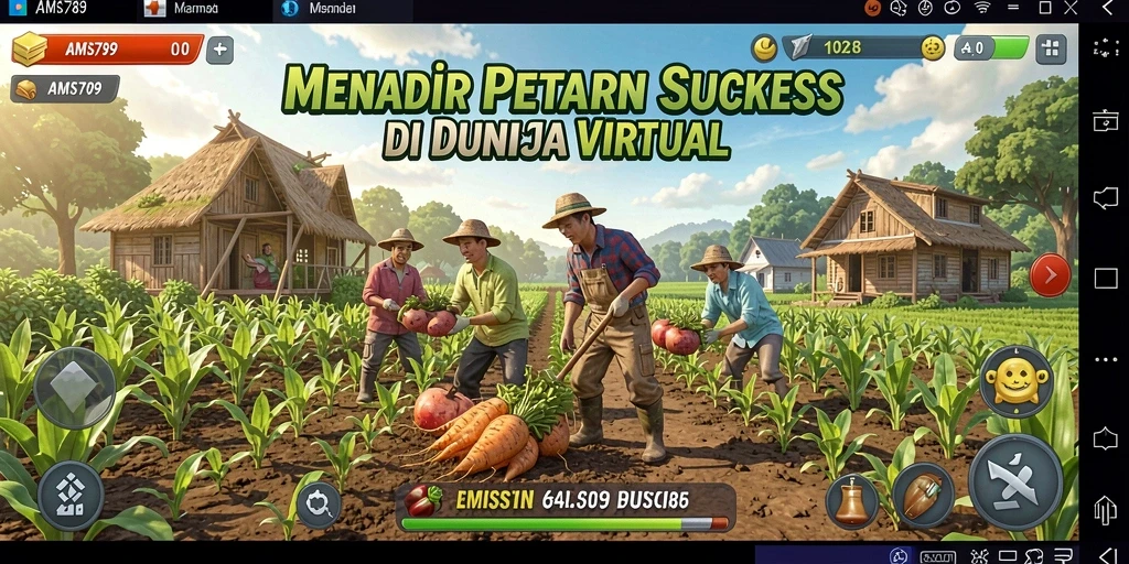Tampilan gameplay AMS789 yang menampilkan aktivitas bertani yang menarik.
