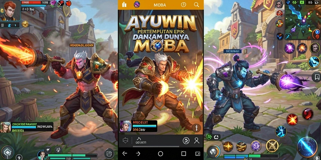Gameplay seru AYUWIN dalam pertarungan MOBA nyata.