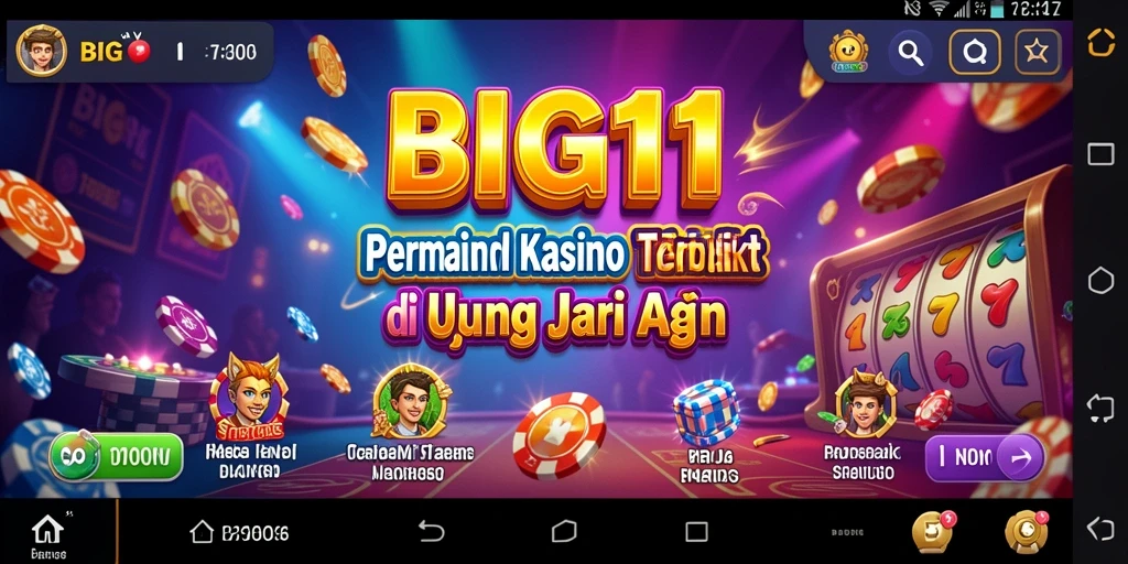 Tampilan gameplay menawan dari aplikasi Kasino BIG11 yang memukau.