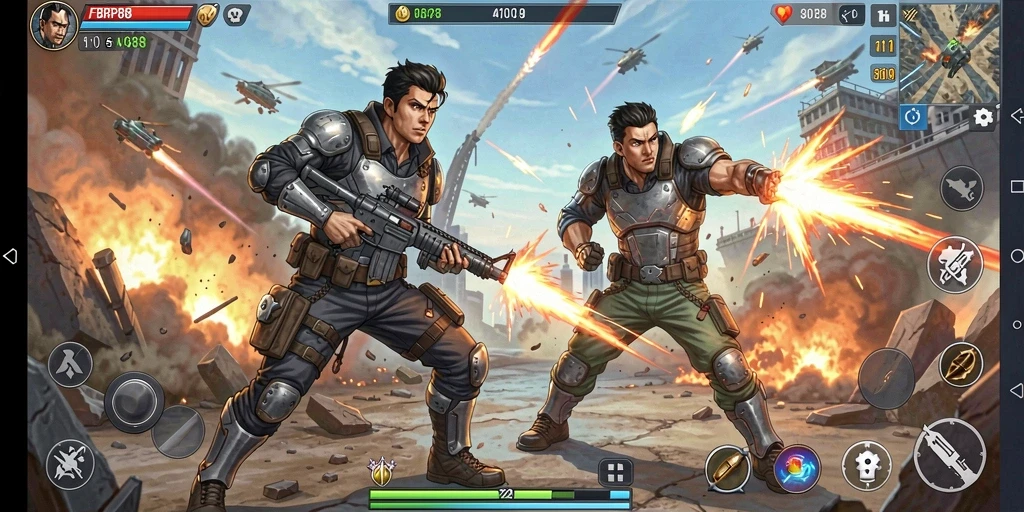 Gameplay FBRP88 yang penuh aksi dan pertarungan seru.
