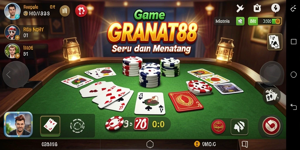 Tampilan gameplay Gaple yang seru di GRANAT88.