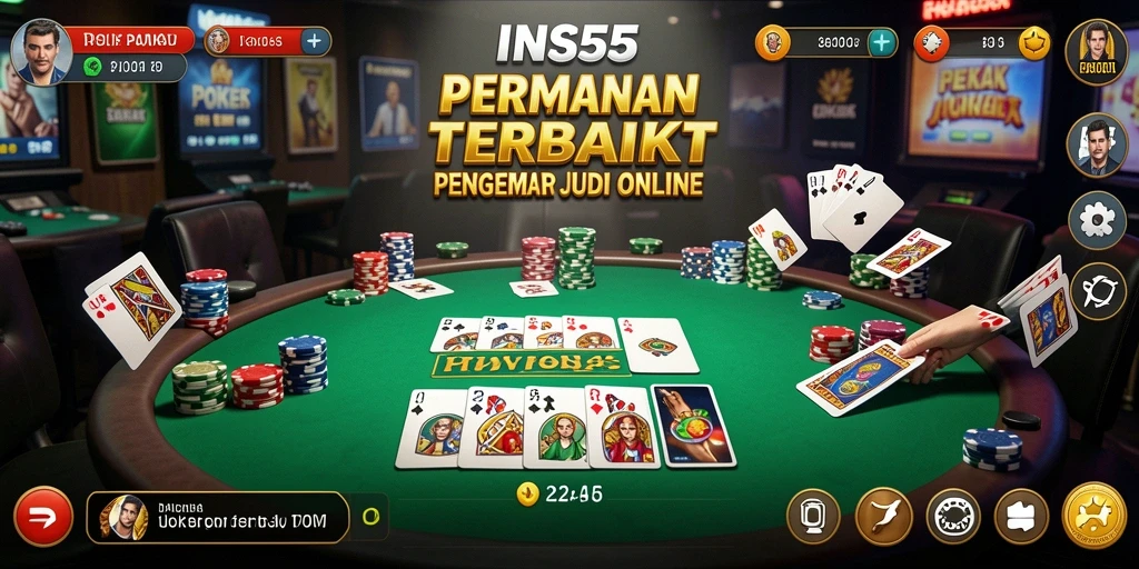 Tampilan gameplay Poker yang seru dan mendebarkan di INS55.