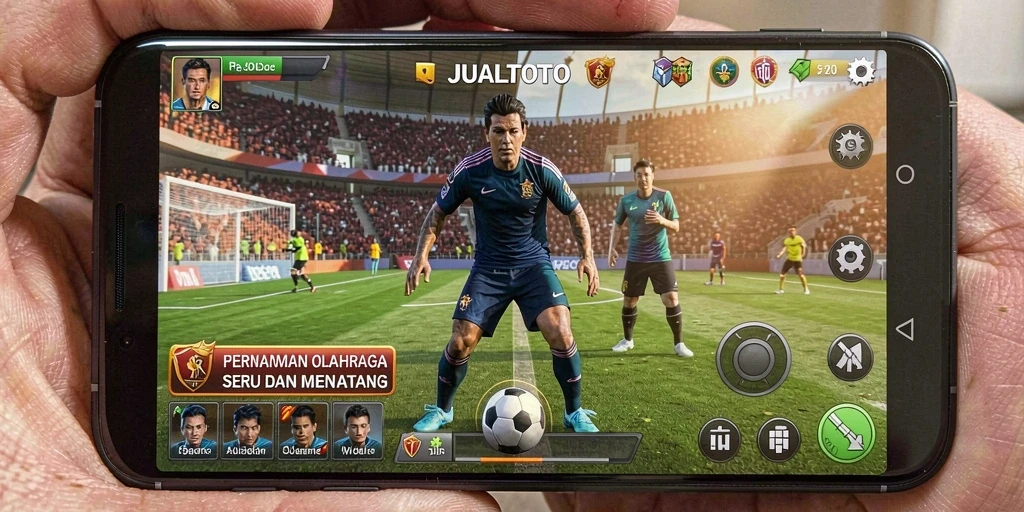 Tampilan gameplay seru dari JUALTOTO yang menggambarkan aksi olahraga.