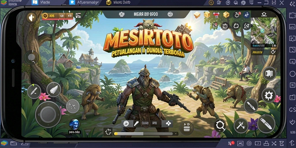 Tampilan menakjubkan dari gameplay <strong>MESIRTOTO</strong> di dunia terbuka.