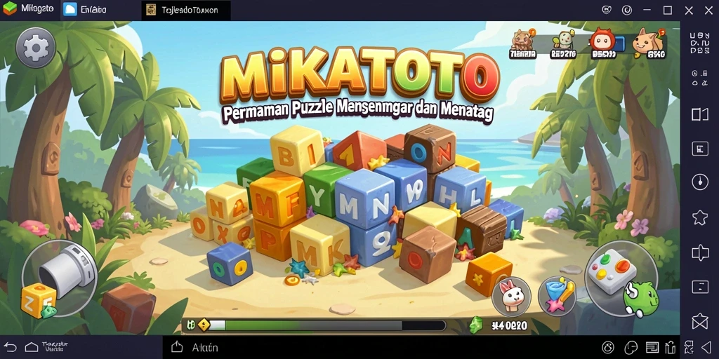 Tampilan gameplay seru di MIKATOTO dengan teka-teki menarik.
