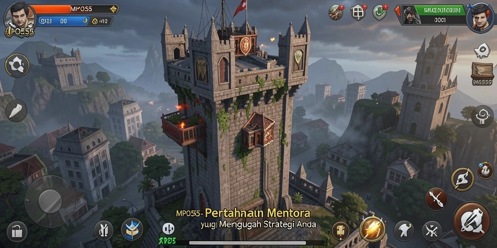 Tangkapan layar MPO555 menampilkan aksi seru dalam gameplay Tower Defense.
