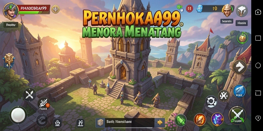 Tampilan gameplay PANDORA99 menunjukkan aksi menara pertahanan yang menegangkan.