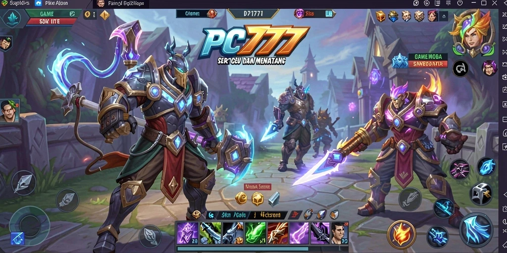 Tampilan gameplay menarik dari PC777 dalam pertempuran MOBA.