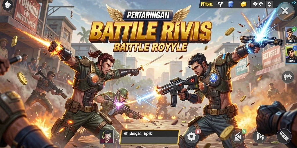 Gameplay seru PTTOGEL dalam pertempuran Battle Royale.