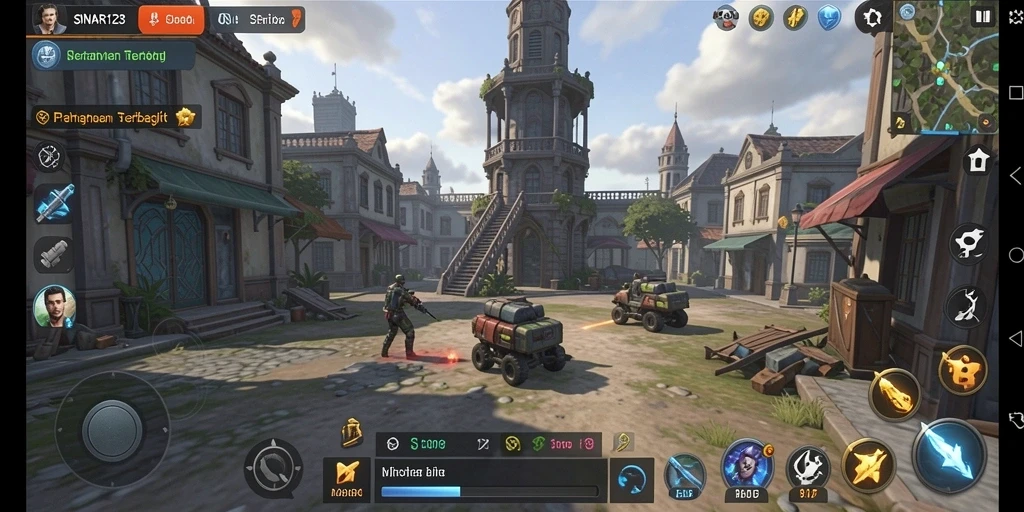 Tampilan gameplay menara dengan strategi dinamis di SINAR123.