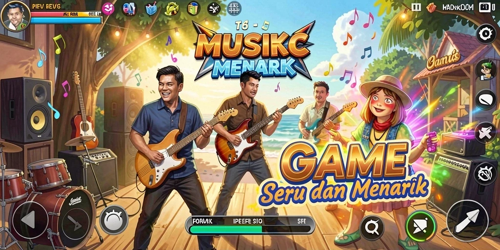 Tampilan permainan seru di T6 dengan berbagai pilihan lagu.