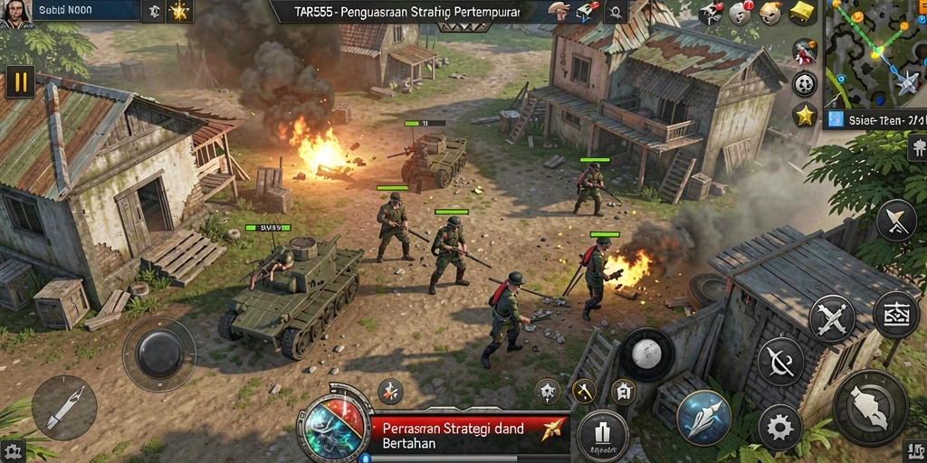 Tampilan gameplay TAR555 yang menantang dalam pertempuran strategi.