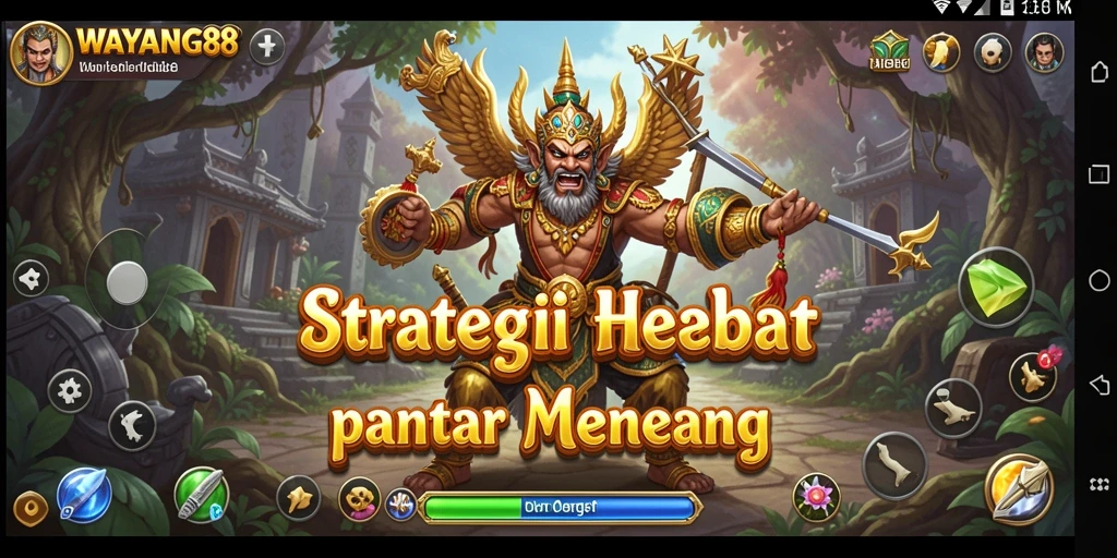 Screenshot utama WAYANG88 menampilkan aksi pertempuran strategis yang mendebarkan.