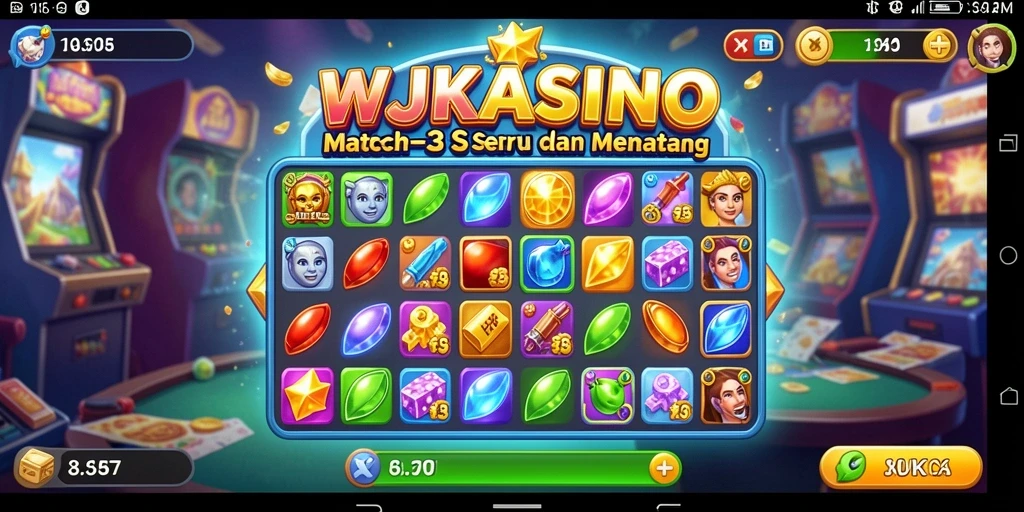 Screenshot tampilan gameplay seru dari WJKASINO Match-3.